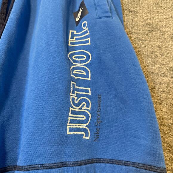 Nike Shorts Mens Large Blue Sweatshorts Just Do It Fleece Stretch Swoosh Comfort - Picture 4 of 7